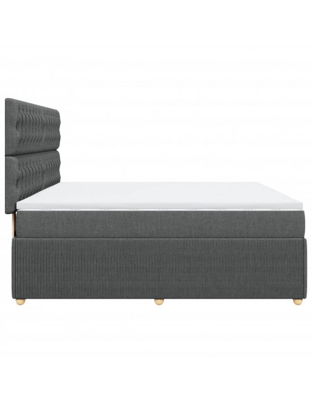 Giroletto a Molle con Materasso Grigio Scuro 180x200 cm Tessuto