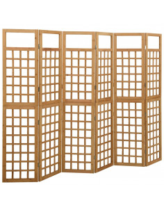 Divisorio a 6 Pannelli in Legno Massello di Abete 242,5x180 cm 2