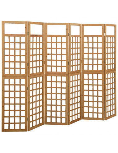 Divisorio a 6 Pannelli in Legno Massello di Abete 242,5x180 cm