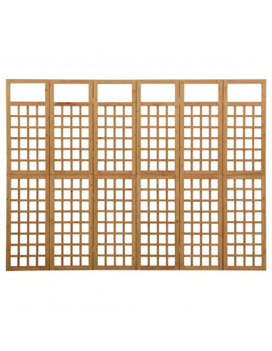 Divisorio a 6 Pannelli in Legno Massello di Abete 242,5x180 cm