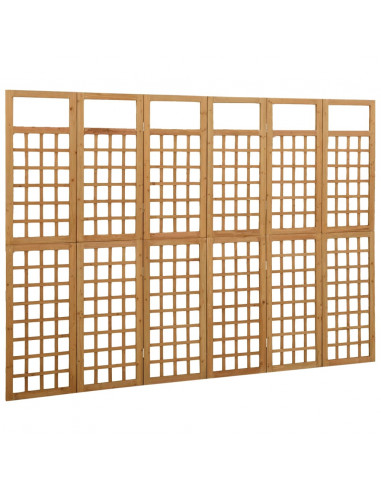 Divisorio a 6 Pannelli in Legno Massello di Abete 242,5x180 cm