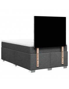 Giroletto a Molle con Materasso Grigio Scuro 120x190cm Tessuto