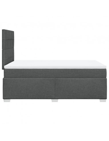 Giroletto a Molle con Materasso Grigio Scuro 120x190cm Tessuto