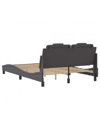 Giroletto con Luci LED Grigio 140x200 cm in Similpelle