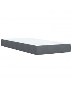 Giroletto a Molle con Materasso Grigio Scuro 90x200 cm Velluto