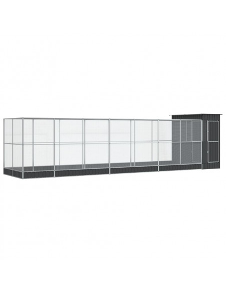 Voliera con Estensione Argento 830x203x216 cm in Acciaio