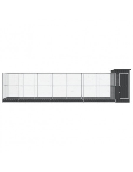 Voliera con Estensione Argento 830x203x216 cm in Acciaio