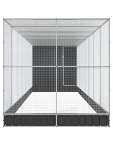 Voliera con Estensione Argento 830x203x216 cm in Acciaio