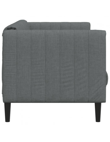 Divano a 2 Posti Grigio Scuro in Tessuto