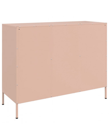 Credenza Rosa 100,5x39x79 cm in Acciaio Laminato a Freddo