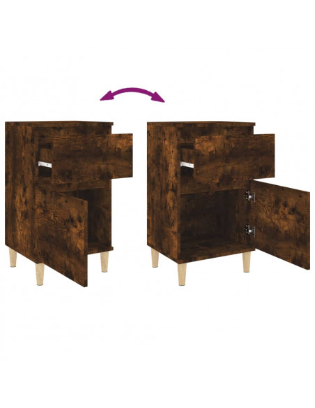Comodini 2pz Rovere Fumo 40x35x70 cm