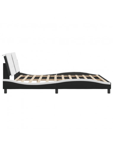 Giroletto con Luce LED Nero e Bianco 180x200 cm in Similpelle