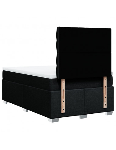 Giroletto a Molle con Materasso Nero 120x190 cm in Tessuto