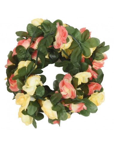 Ghirlande Fiori Artificiali 6 pz Rosso Tramonto Primavera 250cm