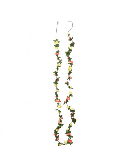 Ghirlande Fiori Artificiali 6 pz Rosso Tramonto Primavera 250cm