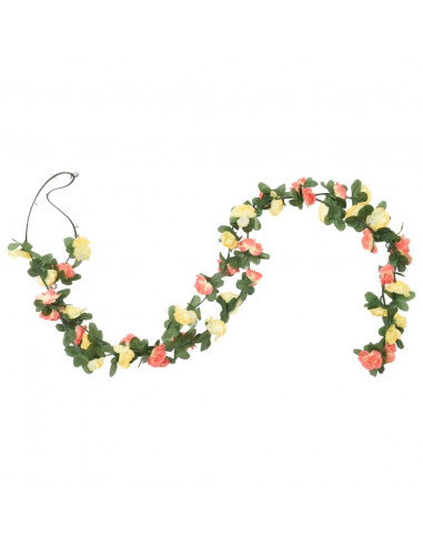 Ghirlande Fiori Artificiali 6 pz Rosso Tramonto Primavera 250cm