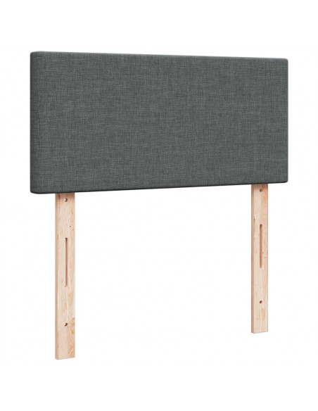 Giroletto a Molle con Materasso Grigio Scuro 100x200 cm Tessuto