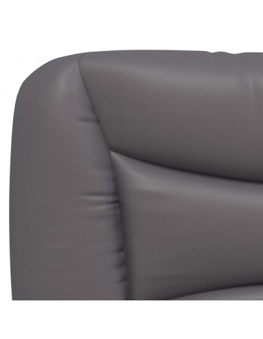 Giroletto con Testiera Grigio 180x200 cm in Similpelle