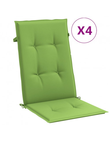 Cuscini Sedia Schiena Alta 4 VerdeMélange 120x50x4 Tessuto