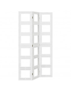 Divisorio Ambienti 3Pannelli Bianco Legno Massello di Paulownia 2