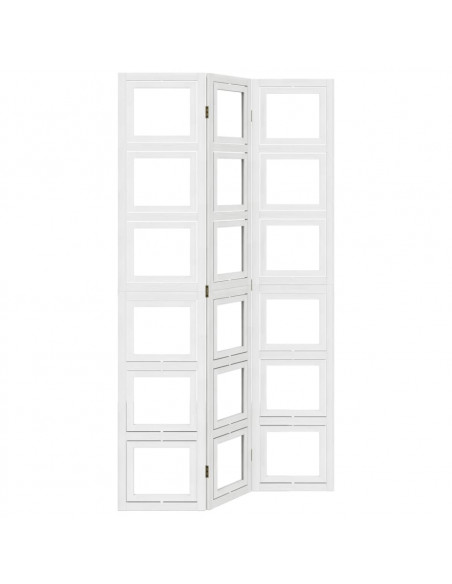 Divisorio Ambienti 3Pannelli Bianco Legno Massello di Paulownia