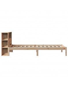 Giroletto con Libreria senza Materasso 75x190 cm in Legno Pino 2