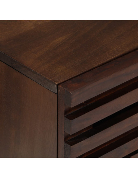 Comodino Marrone 50x34x60 cm in Legno Massello di Mango