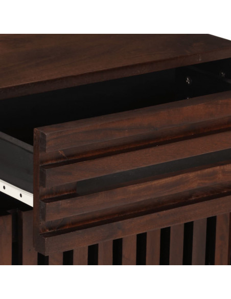Comodino Marrone 50x34x60 cm in Legno Massello di Mango