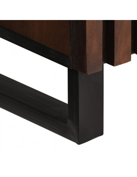 Comodino Marrone 50x34x60 cm in Legno Massello di Mango