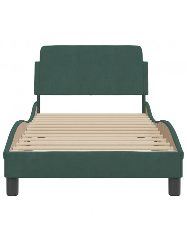 Giroletto con Testiera Verde Scuro 90x190 cm in Velluto