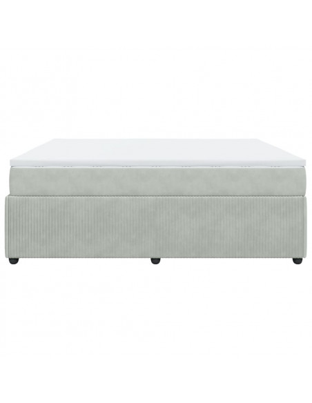 Giroletto a Molle con Materasso Grigio Chiaro 180x200cm Velluto