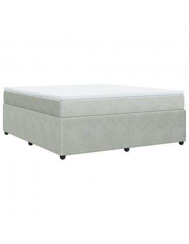 Giroletto a Molle con Materasso Grigio Chiaro 180x200cm Velluto