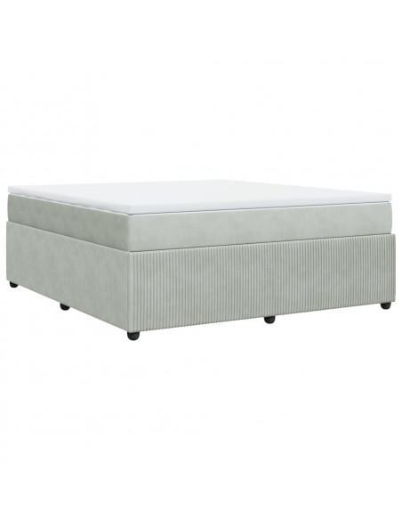 Giroletto a Molle con Materasso Grigio Chiaro 180x200cm Velluto