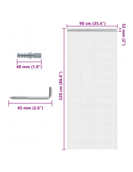 Zanzariera da Porta a Catena 90x220 cm in Alluminio