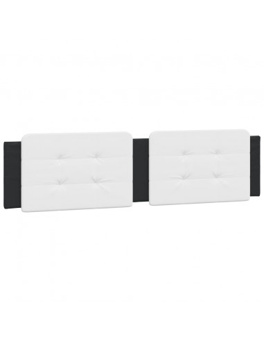 Giroletto con Luce LED Nero e Bianco 160x200 cm in Similpelle