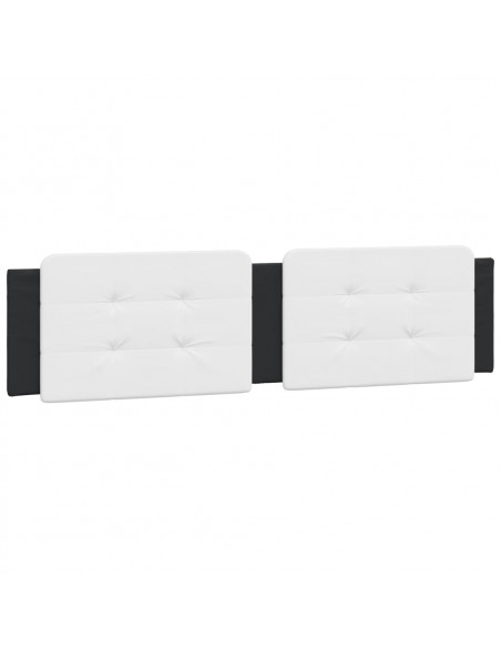 Giroletto con Luce LED Nero e Bianco 160x200 cm in Similpelle