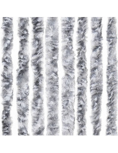 Zanzariera Bianco e Grigio 100x220 cm Ciniglia
