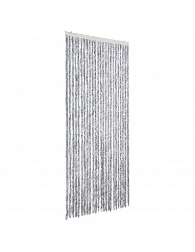 Zanzariera Bianco e Grigio 100x220 cm Ciniglia