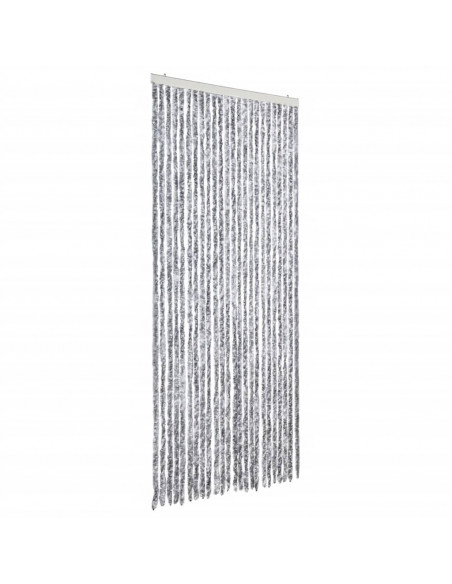 Zanzariera Bianco e Grigio 100x220 cm Ciniglia