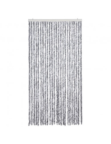 Zanzariera Bianco e Grigio 100x220 cm Ciniglia