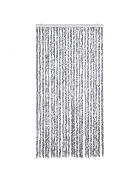 Zanzariera Bianco e Grigio 100x220 cm Ciniglia