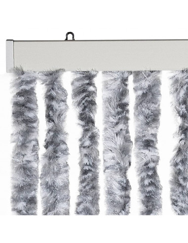 Zanzariera Bianco e Grigio 100x220 cm Ciniglia