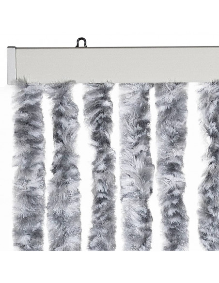 Zanzariera Bianco e Grigio 100x220 cm Ciniglia