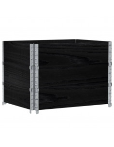 Fioriera da Giardino Nera 80x60 cm in Legno Massello di Pino