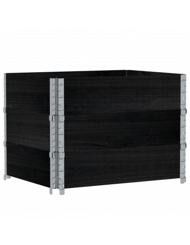 Fioriera da Giardino Nera 80x60 cm in Legno Massello di Pino