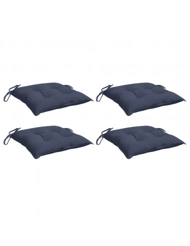 Cuscini per Sedia 4 pz Blu Marino 50x50x7 cm in Tessuto Oxford