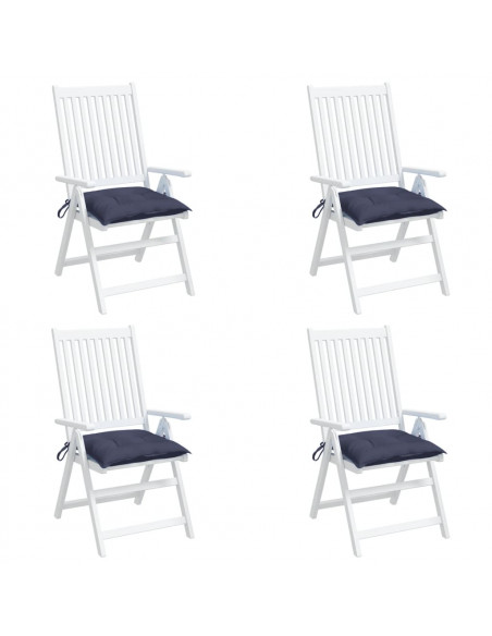 Cuscini per Sedia 4 pz Blu Marino 50x50x7 cm in Tessuto Oxford