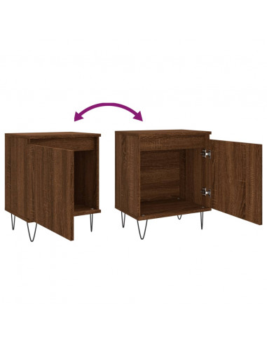 Comodino Rovere Marrone 40x30x50 cm in Legno Multistrato