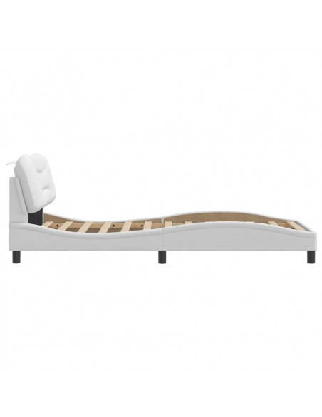 Giroletto con Testiera Bianco 90x200 cm in Similpelle