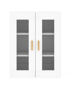 Armadietti a Parete 2 pz Bianchi in Legno Multistrato 2